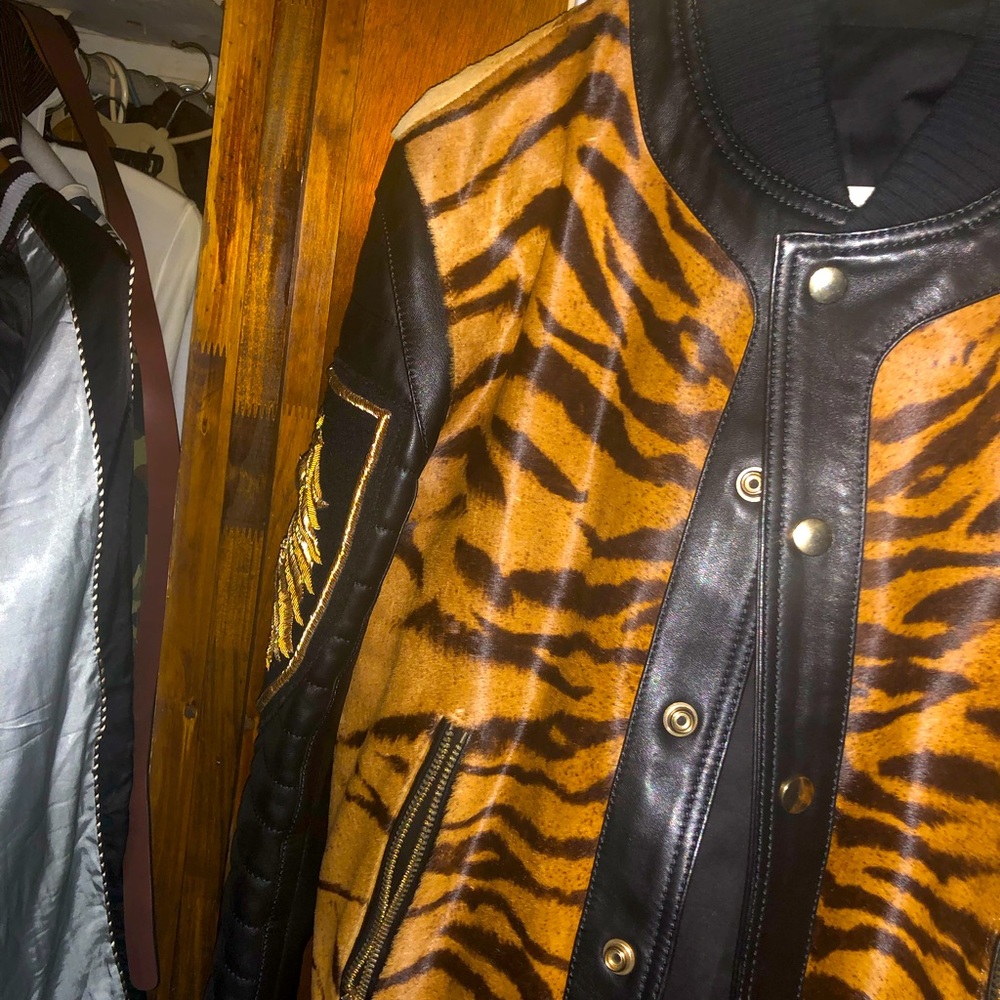 Men’s balmain leather jacket new
